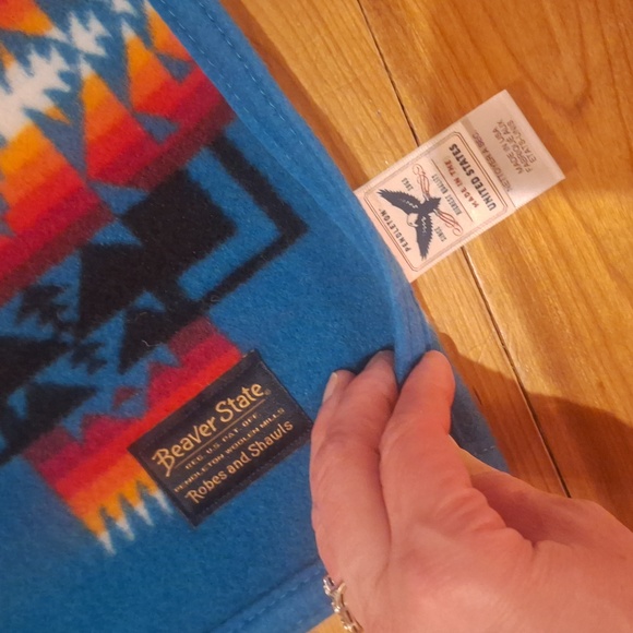 RARE Pendleton Beaver State robes and shawls Aztec wool blanket 43x32.5" - Picture 2 of 5